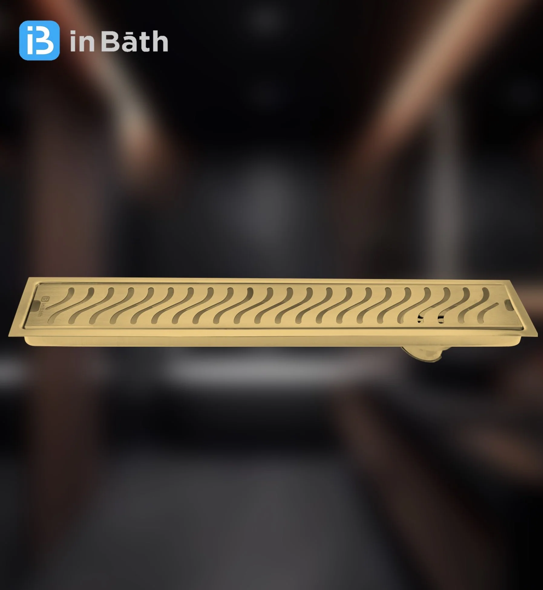 Gold (PVD) Wave Shower Drain Channel (SS 304 Grade) - Image 6