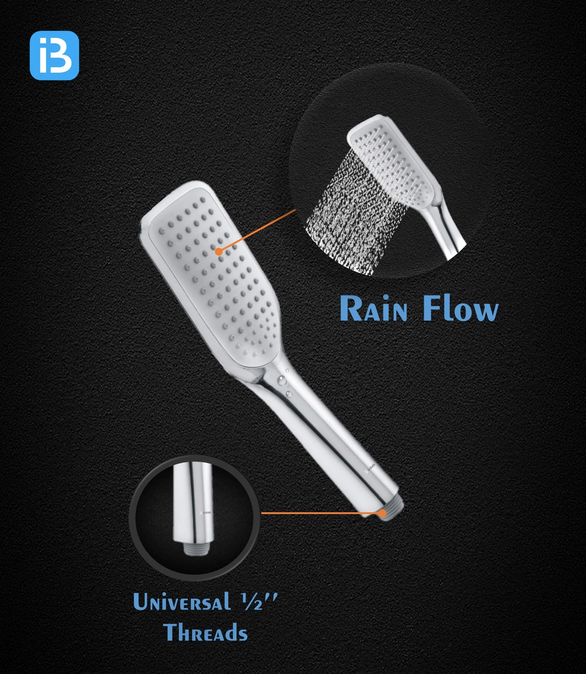 Spike Hand Shower With SS Flexible Pipe & Hook - Image 3
