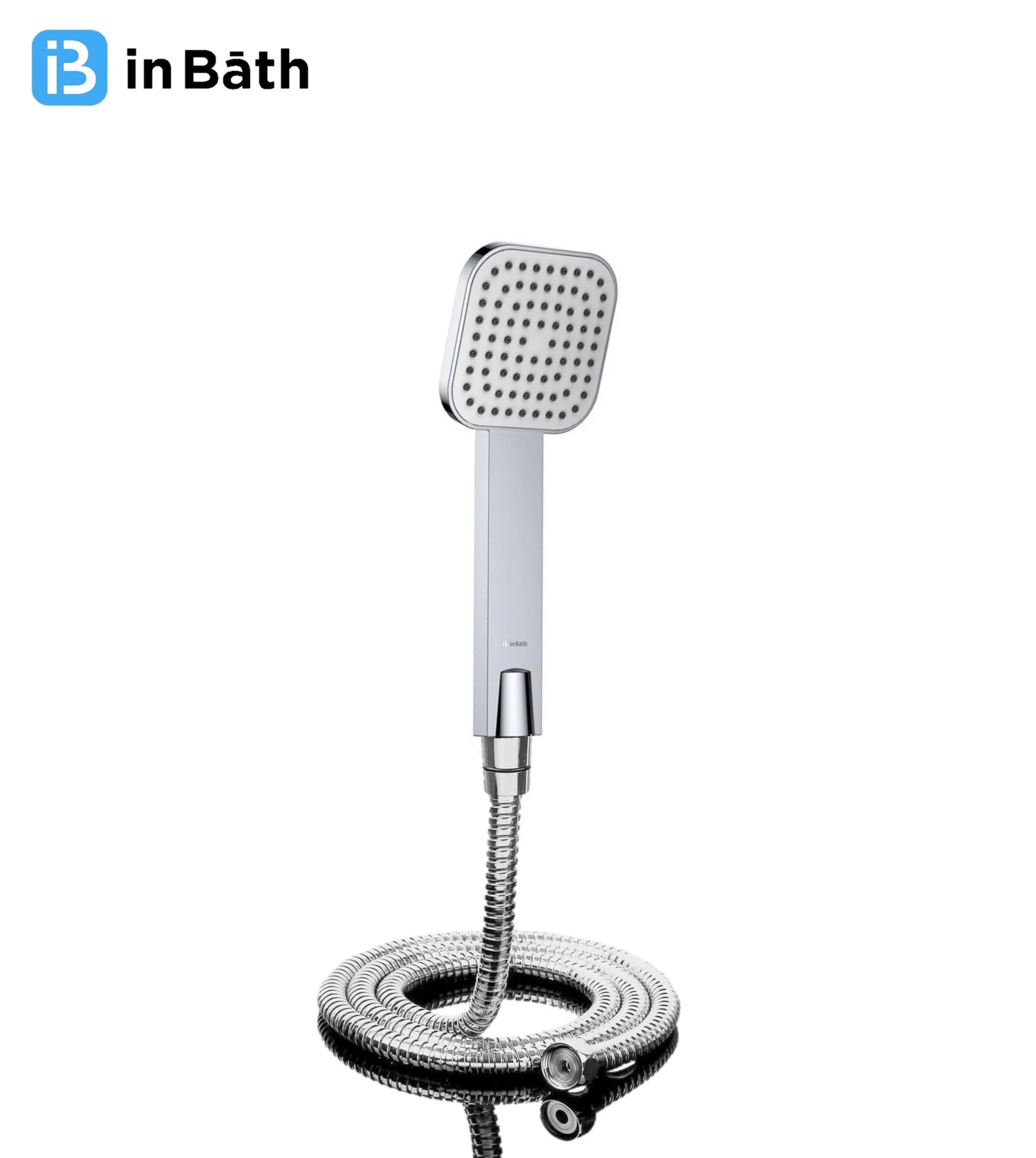 Square Hand Shower with SS Flexible Pipe & Hook