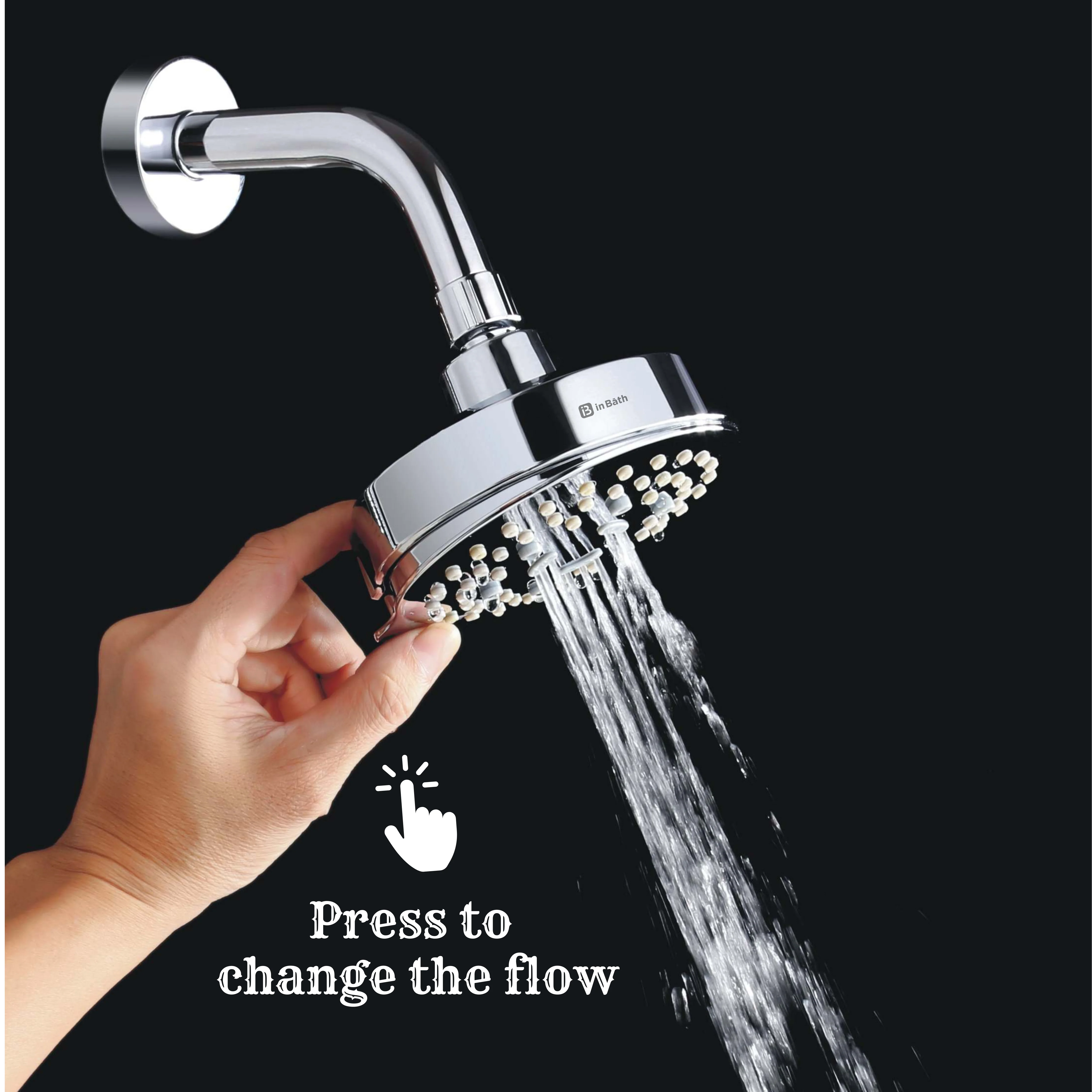 Presso 5 Inches Round Multi Flow Overhead Shower - Image 2