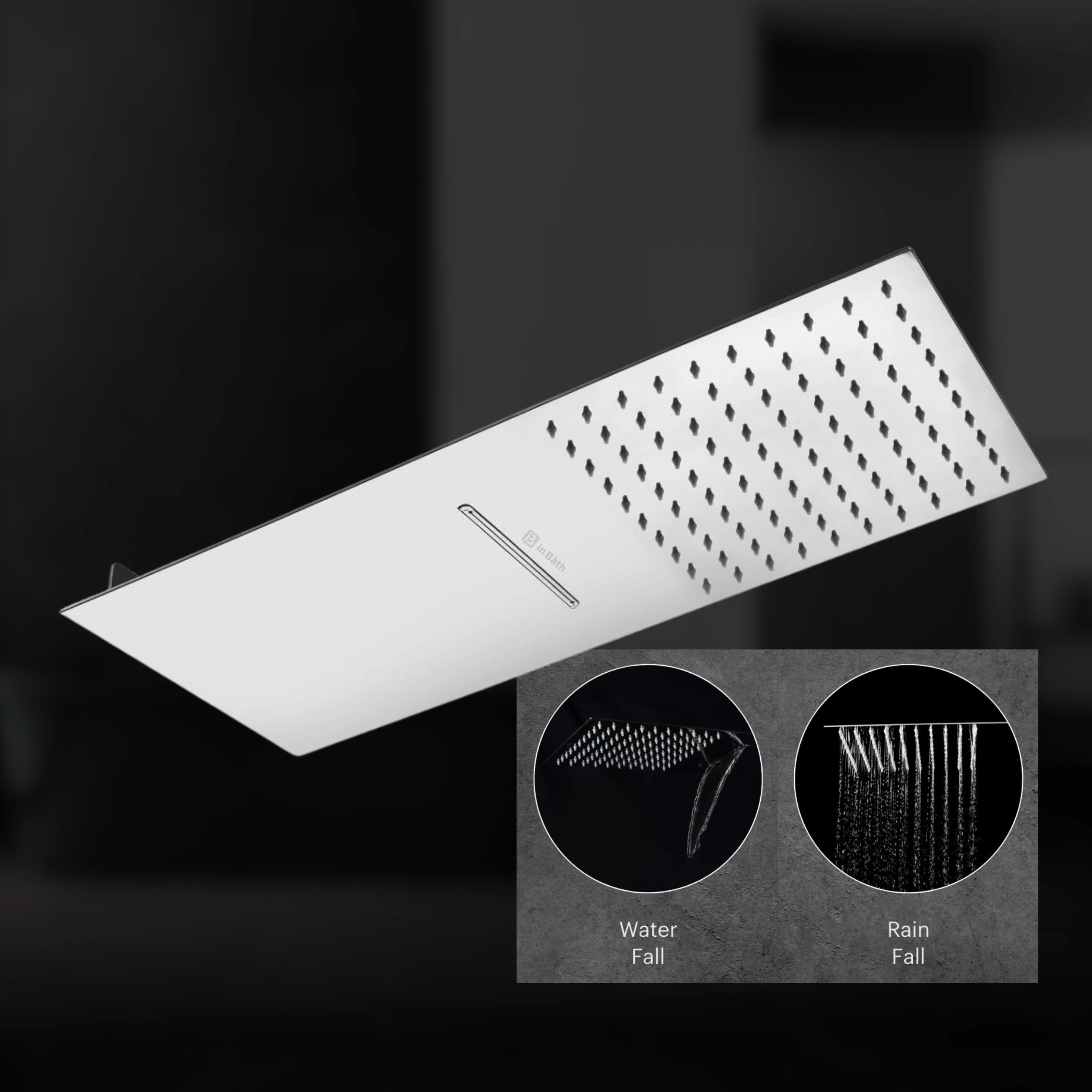 Stainless Steel Overhead Shower (21x9 Inches)