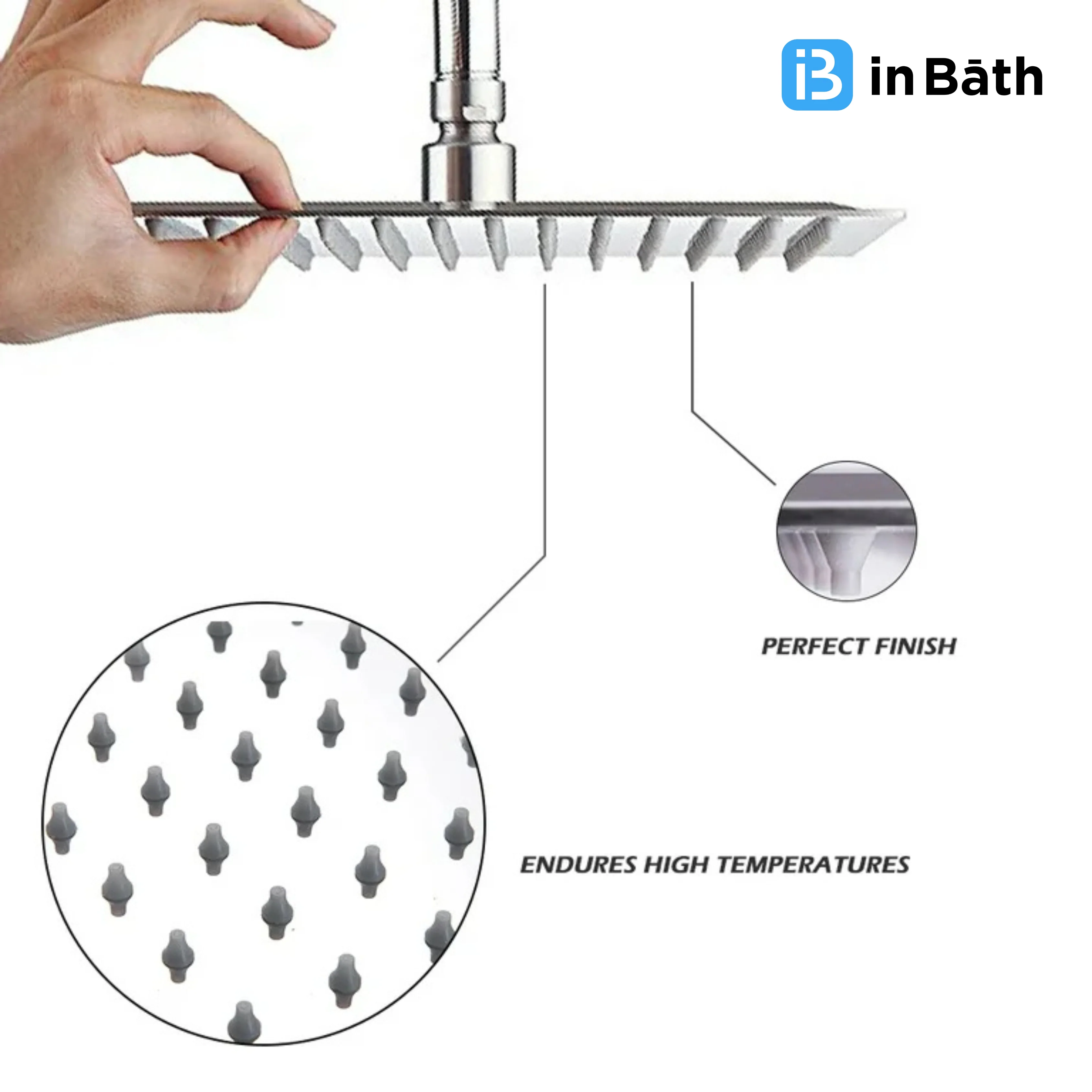 Heavy Ultra Slim Square Overhead Shower (SS 304 Grade) - Image 6